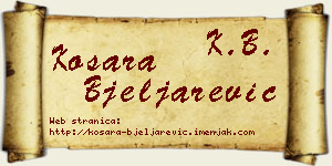 Kosara Bjeljarević vizit kartica
